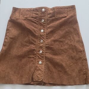 Zara Brown Mini Skirt with Button Detail